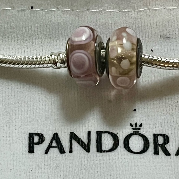 Pandora Pink Bubble Murano Glass Charms - Picture 3 of 5